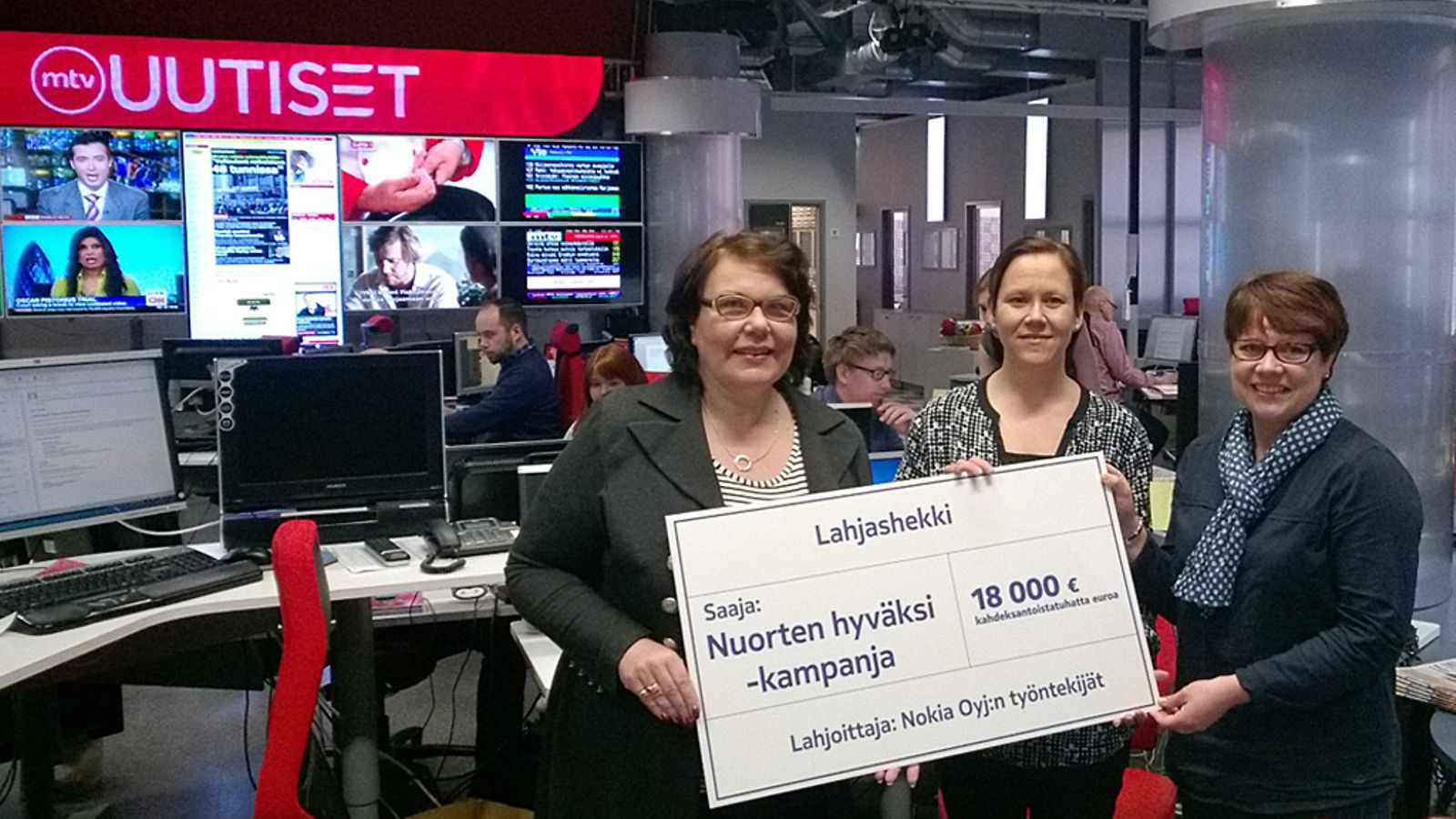 Lahjoitus Nokian tyontekijoilta