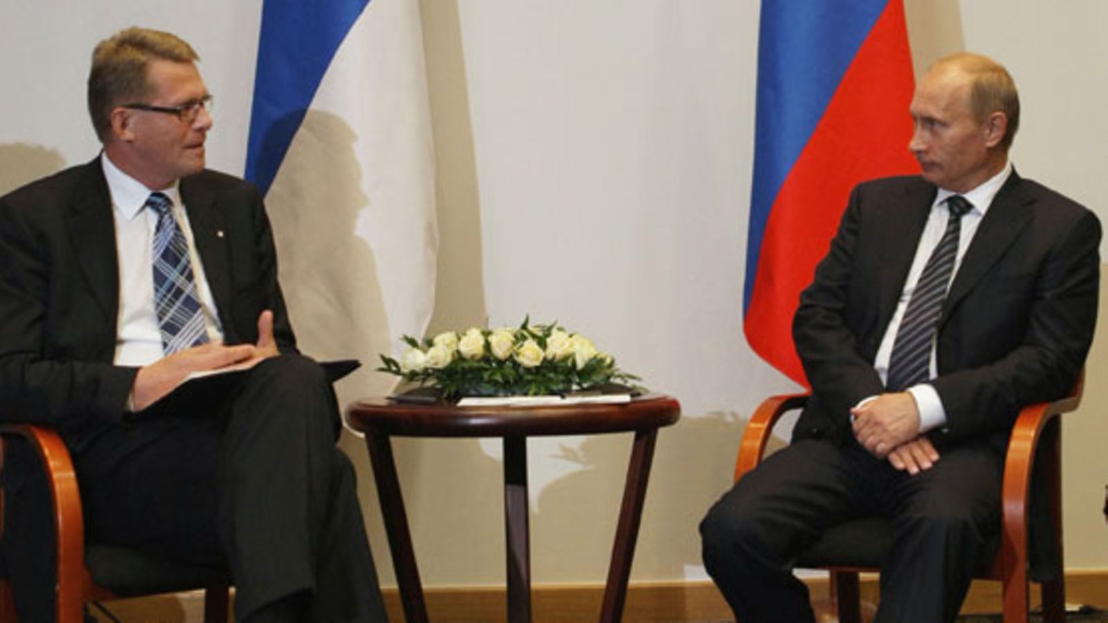 Vladimir Putin ja Matti Vanhanen Gdanskissa 1.9.2009 (kuva: EPA)