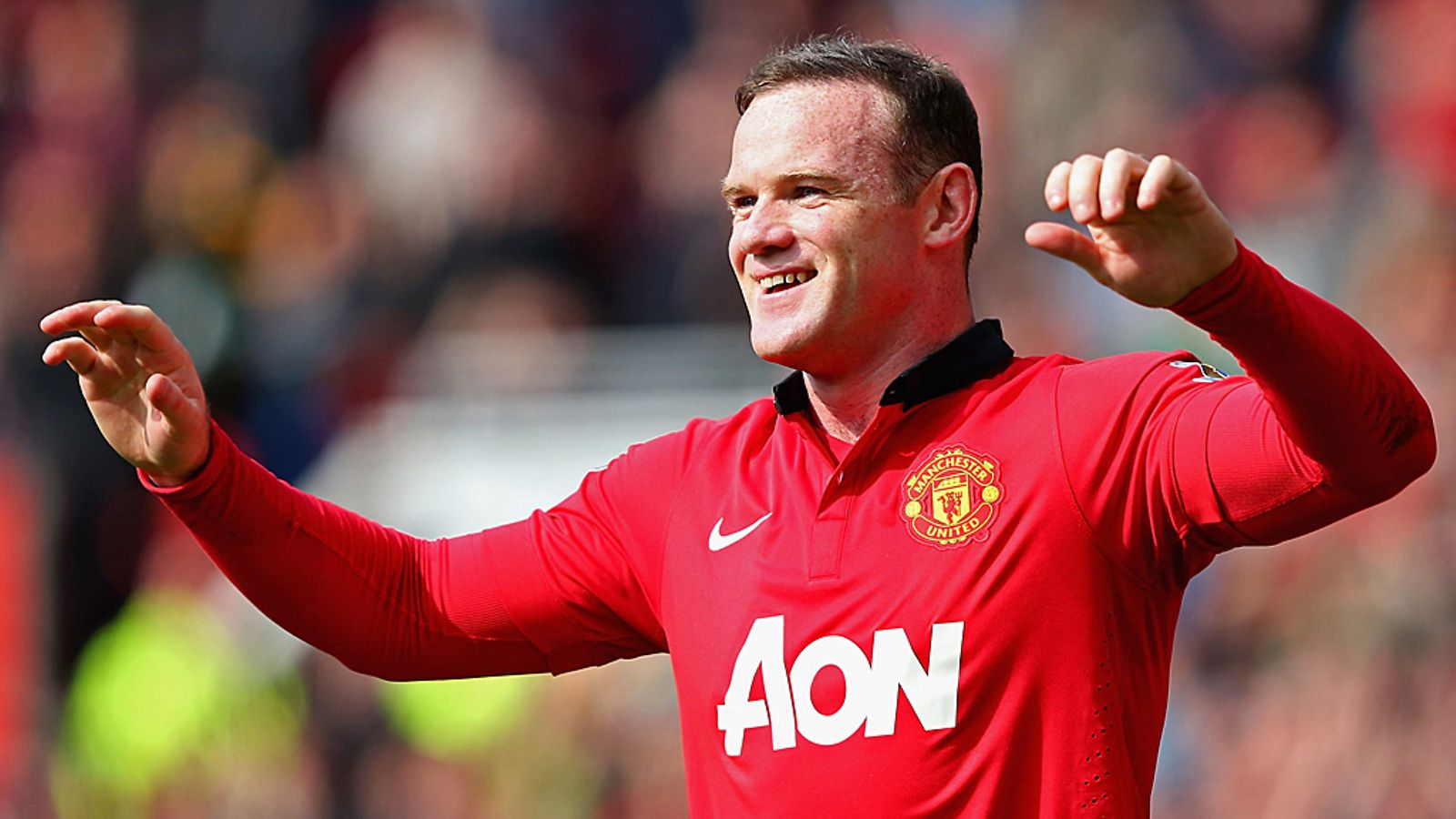 Wayne Rooney tuulettaa toista maaliaan.