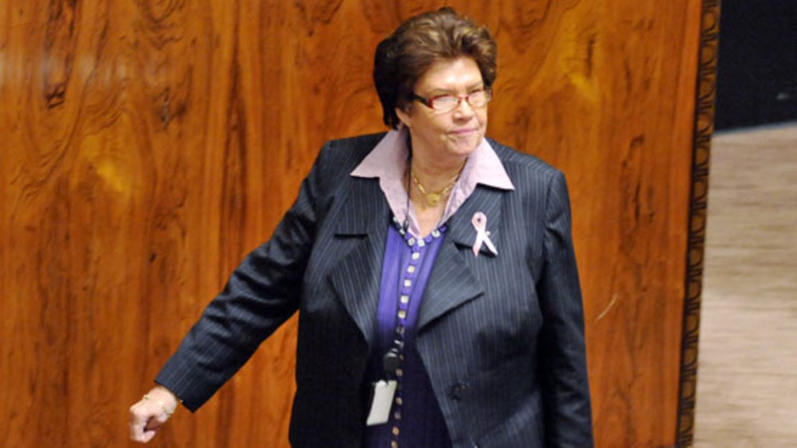 Keskustan maa- ja metsätalousministeri Sirkka-Liisa Anttila eduskunnan täysistunnossa 7. joulukuuta 2010. Kuva: Lehtikuva