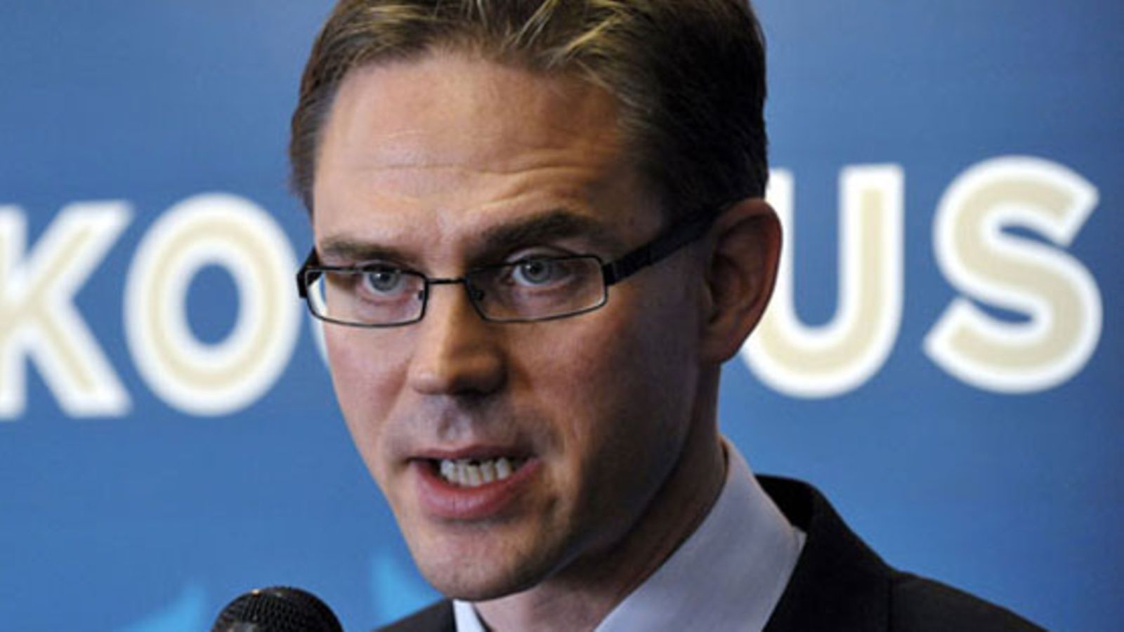 Kokoomuksen puheenjohtaja Jyrki Katainen pitää hallitusyhteistyötä perussuomalaisten kanssa mahdollisena. (Lehtikuva)
