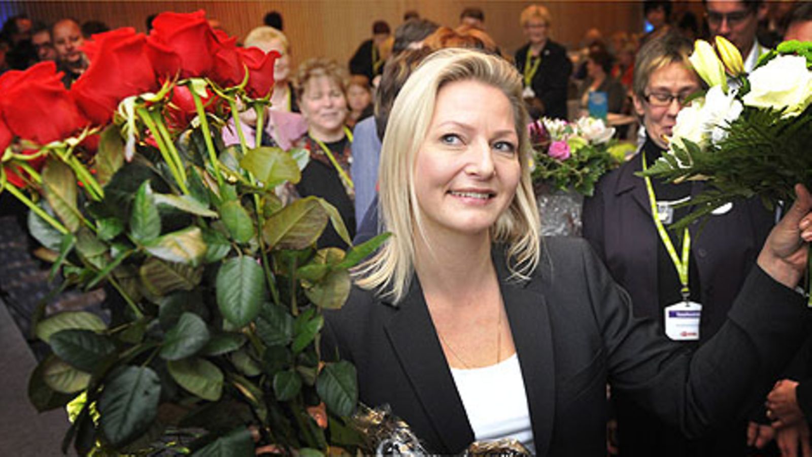 Merja Ailus valittiin jatkamaan Julkis- ja yksityisalojen toimihenkilöliitto Jytyn puheenjohtajana 5. marraskuuta 2008 Helsingissä.  LEHTIKUVA