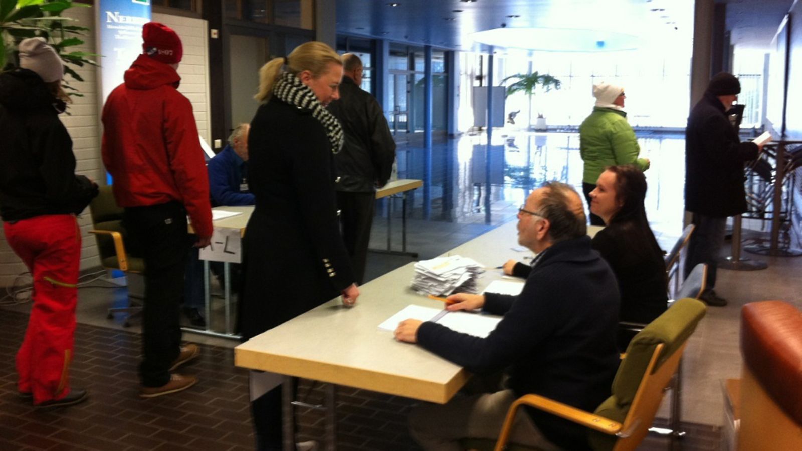 Jutta Urpilainen äänesti Kokkolassa.