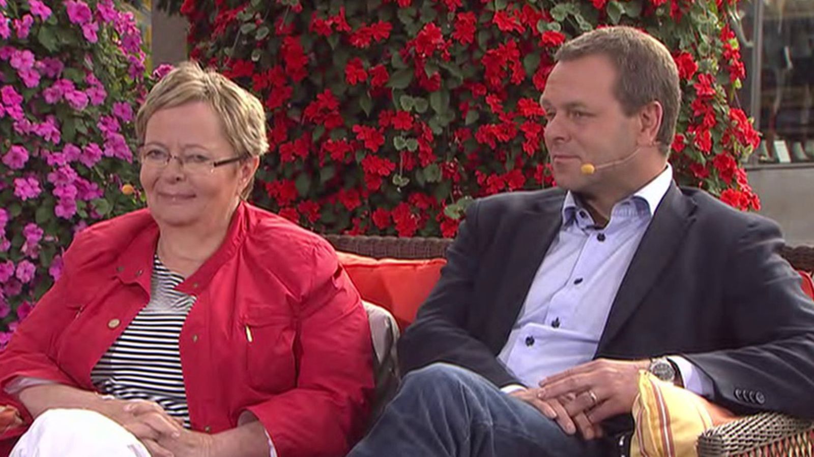 Liisa Jaakonsaari ja Jan Vapaavuori Huomenta Suomessa 18. heinäkuuta 2012.