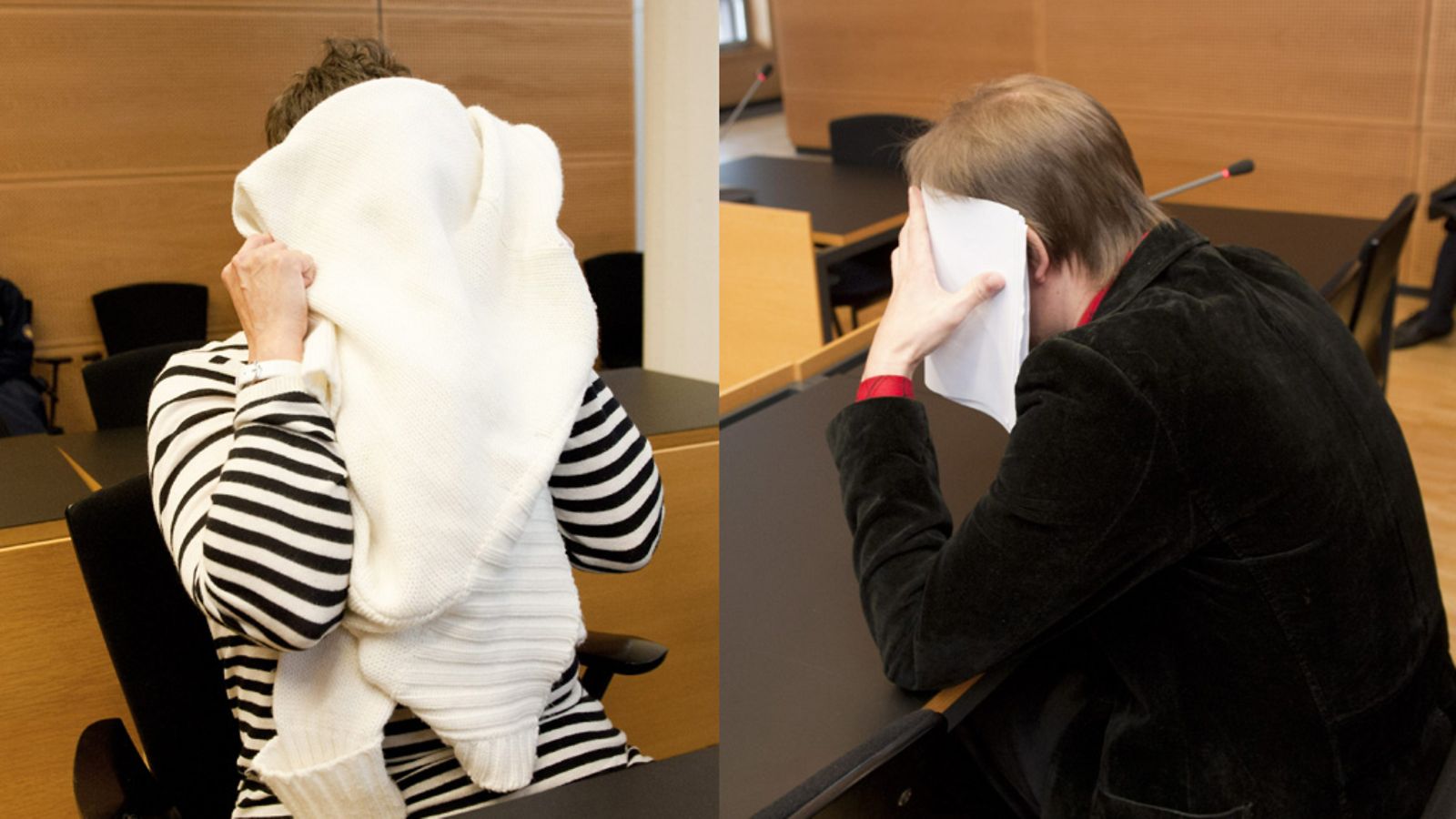 8-vuotiaan tyttölapsen murhasta syytetyt Helsingin käräjäoikeudessa torstaina 30. elokuuta 2012.