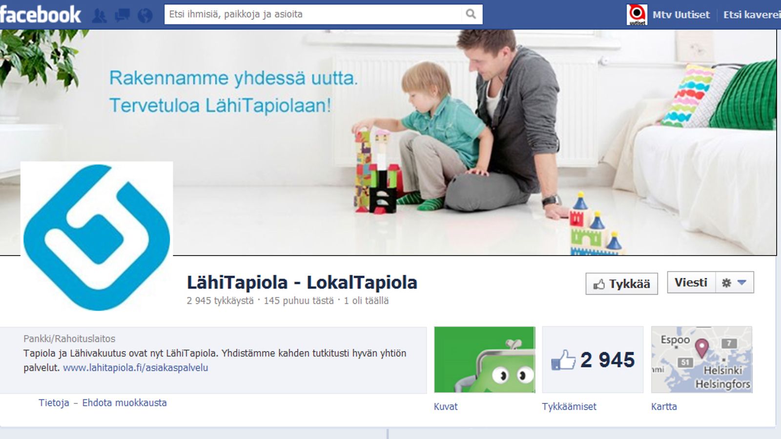 Eikö LähiTapiola anna vakuutuksia englantia äidinkielenään puhuville, ihmetellään yhtiön Facebook-seinällä.