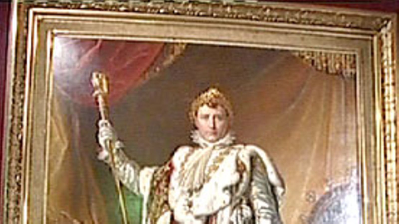 Francois Gérardin maalaama Napoleonin muotokuva. Taulun omistaa Ruotsin kuningas Kaarle XVI Kustaa.