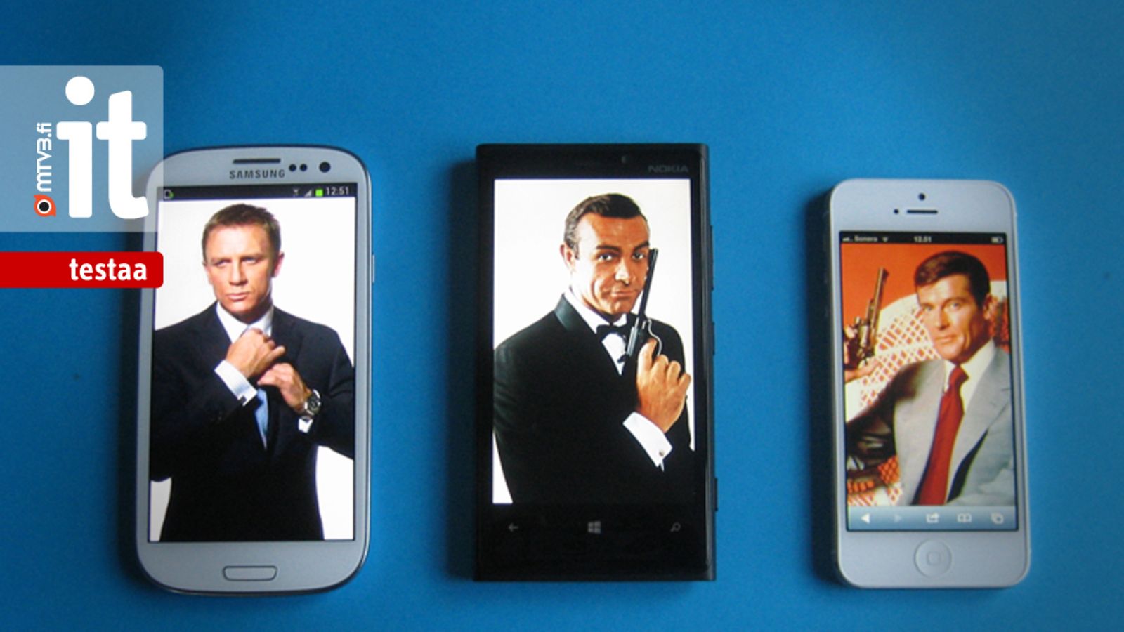 Nokia Lumia 920, Samsung Galaxy S3 ja iPhone 5