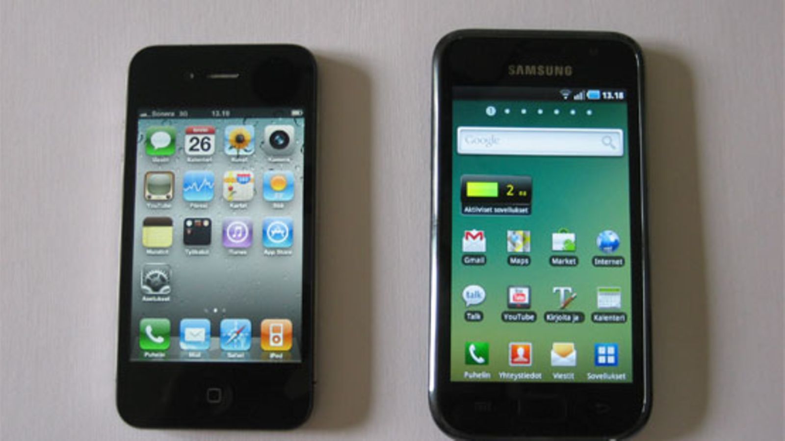 iPhone4 ja Samsung Galaxy S