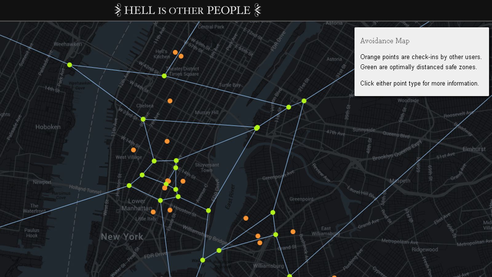 Antisosiaalinen Hell is Other People -sovellus auttaa karttamaan ystäviä.