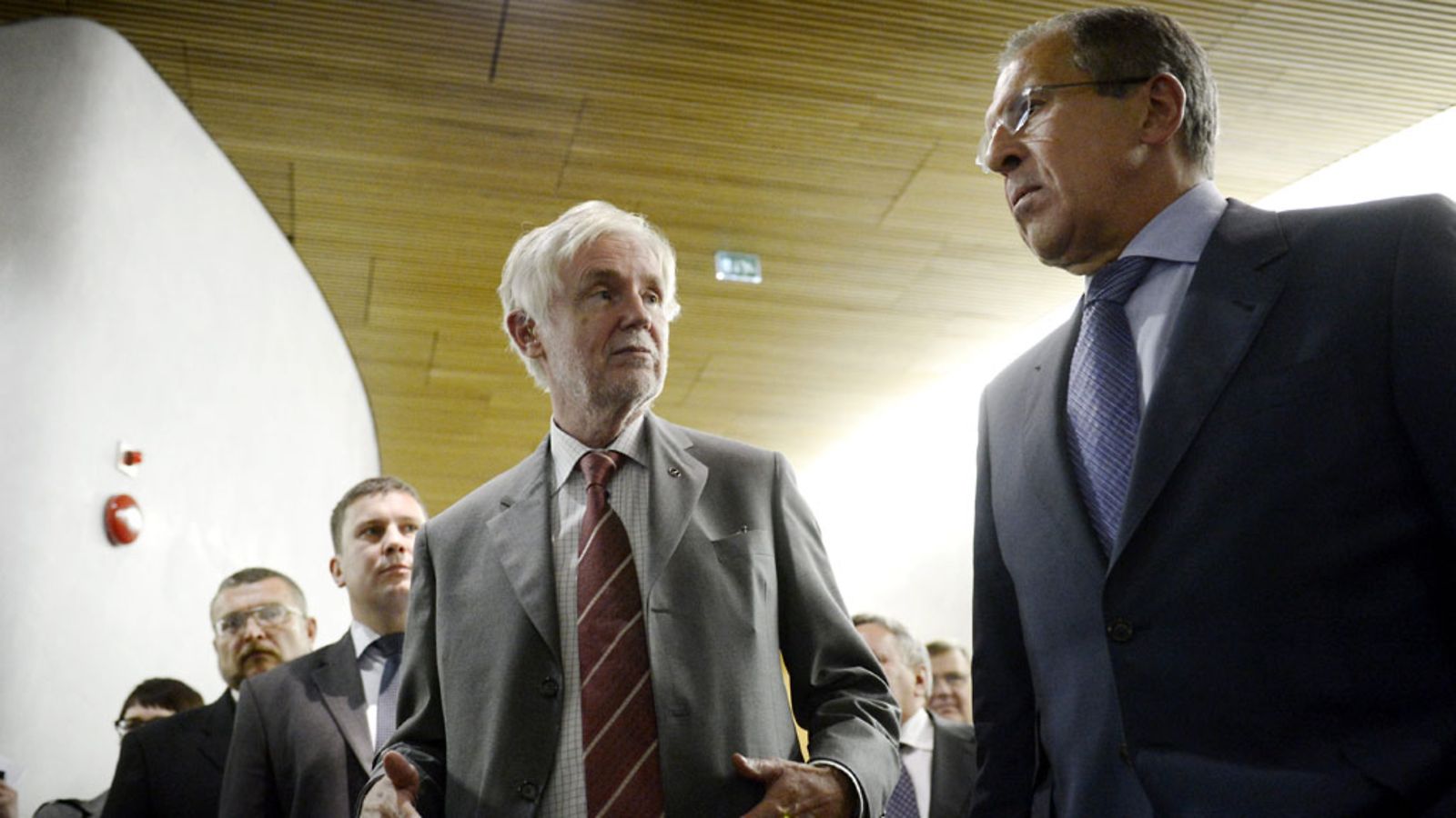 Ulkoministeri Erkki Tuomioja ja Venäjän ulkoministeri Sergei Lavrov elokuussa Suomessa 2012