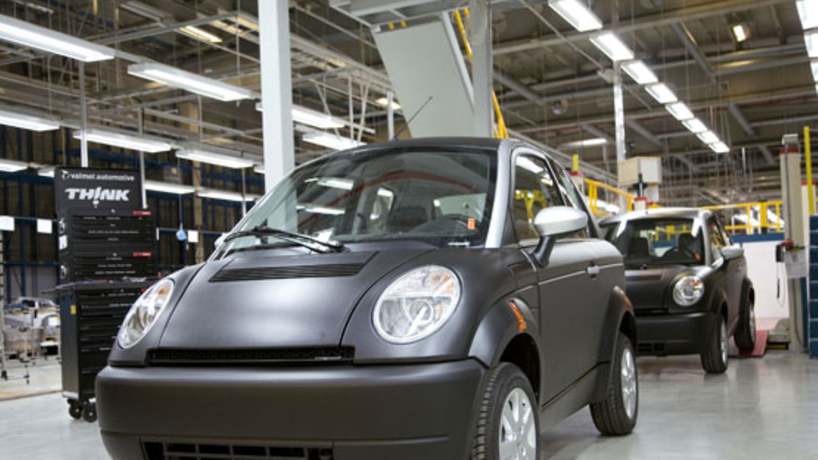 Think city -sähköauto Valmet Automotiven tehtaalla. Kuva: Valmet Automotive