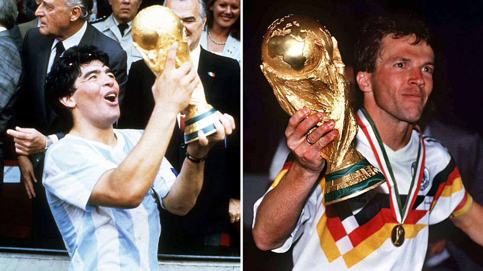 Diego Maradona ja Lothar Matthäus.