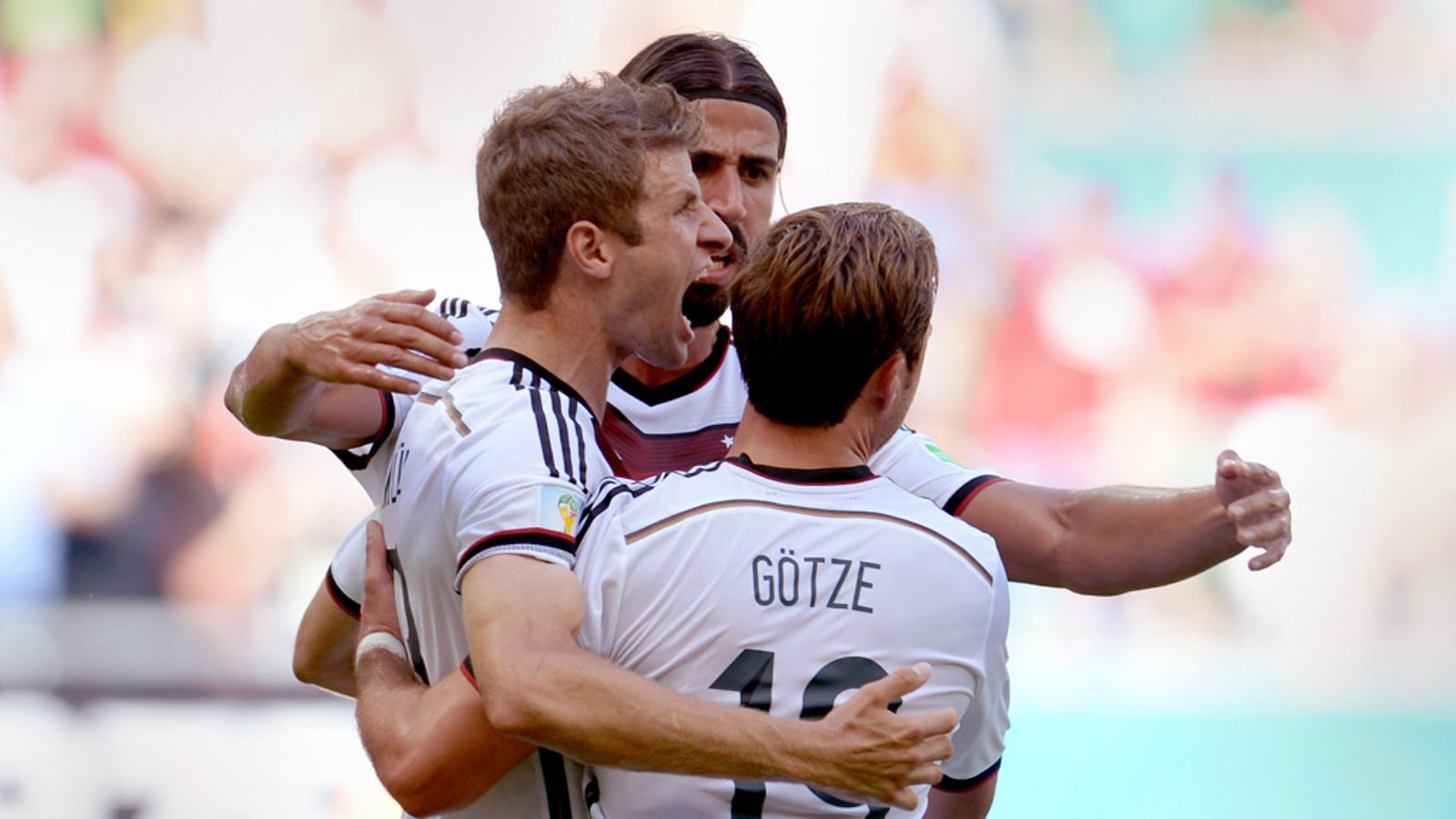 Thomas Müller, Sami Khedira ja Mario Götze.