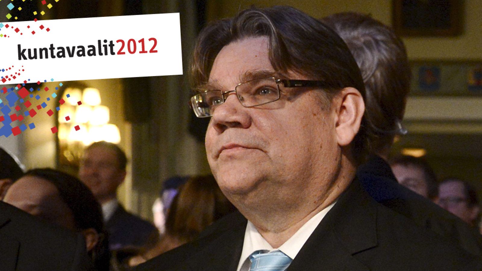Perussuomalaisten puheenjohtaja Timo Soini Perussuomalaisten vaalivalvojaisissa Bottalla Helsingissä 28. lokakuuta 2012.