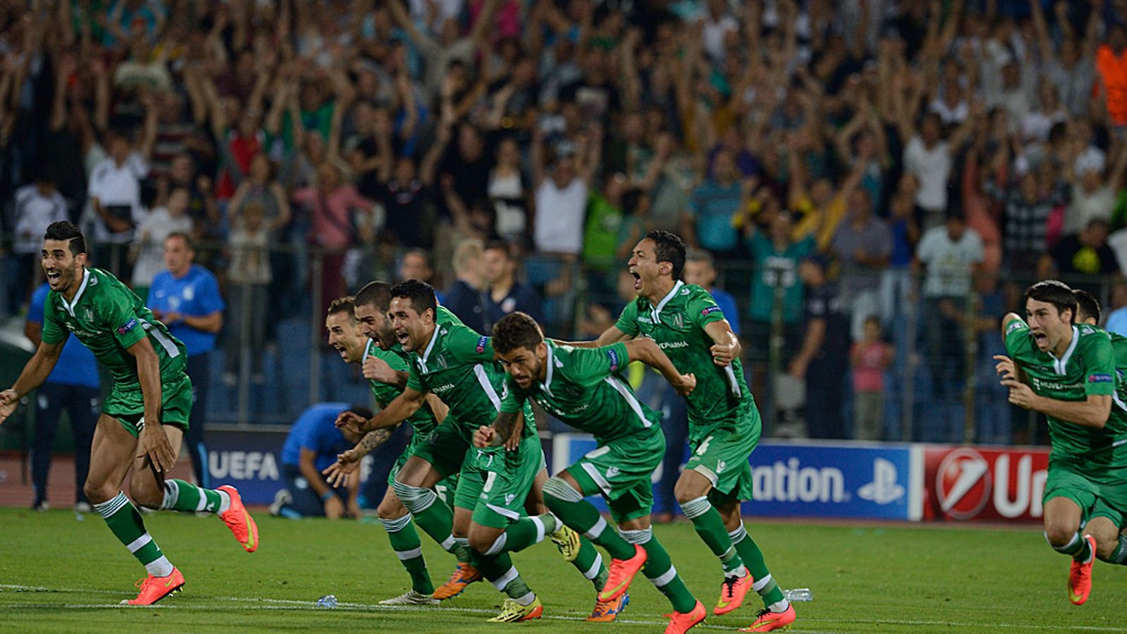 Ludogorets Razgradin pelaajat rynnistävät Champions Leagueen