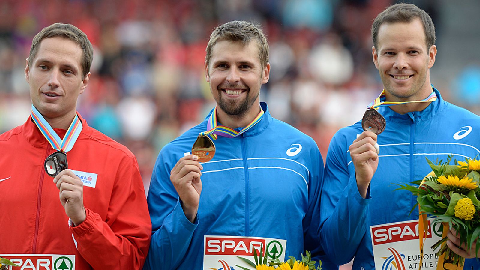 Vitezslav Vezely, Antti Ruuskanen ja Tero Pitkämäki.