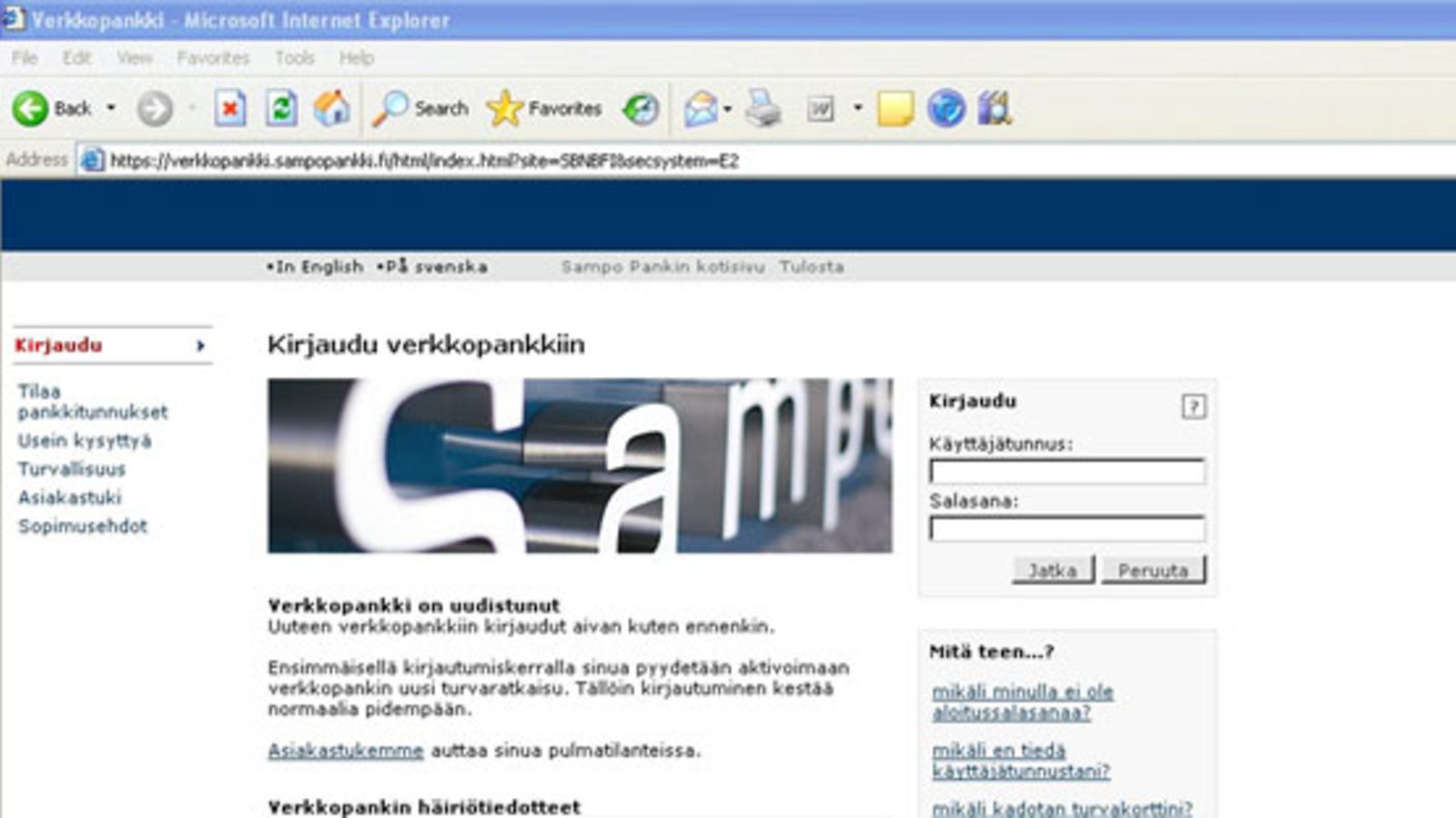 Sampo Pankki verkkopankki