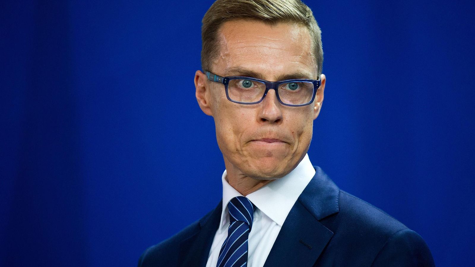 Pääministeri Alexander Stubb (kok.) tiedotustilaisuudessa Berliinissä 29. syyskuuta 2014.