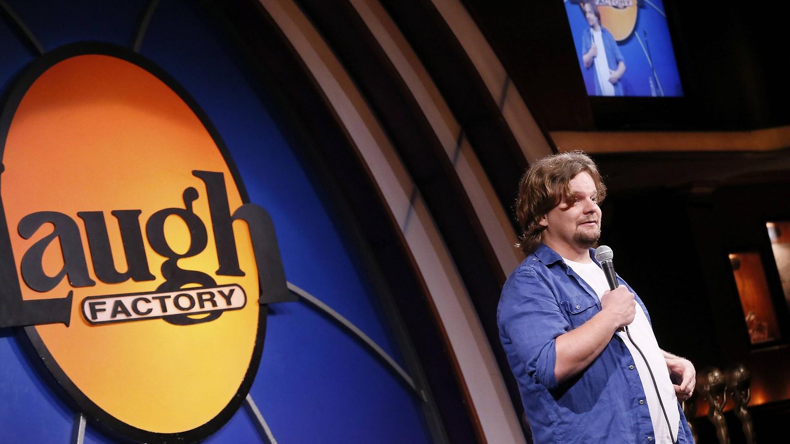 Ismo Leikola kuvattuna "Funniest Person in the World" -kilpailun semifinaalissa Los Angelesissa 20.10.2014.