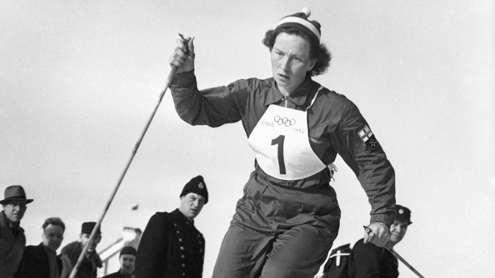 Sirkka Polkunen Oslon olympialaisissa 1952.