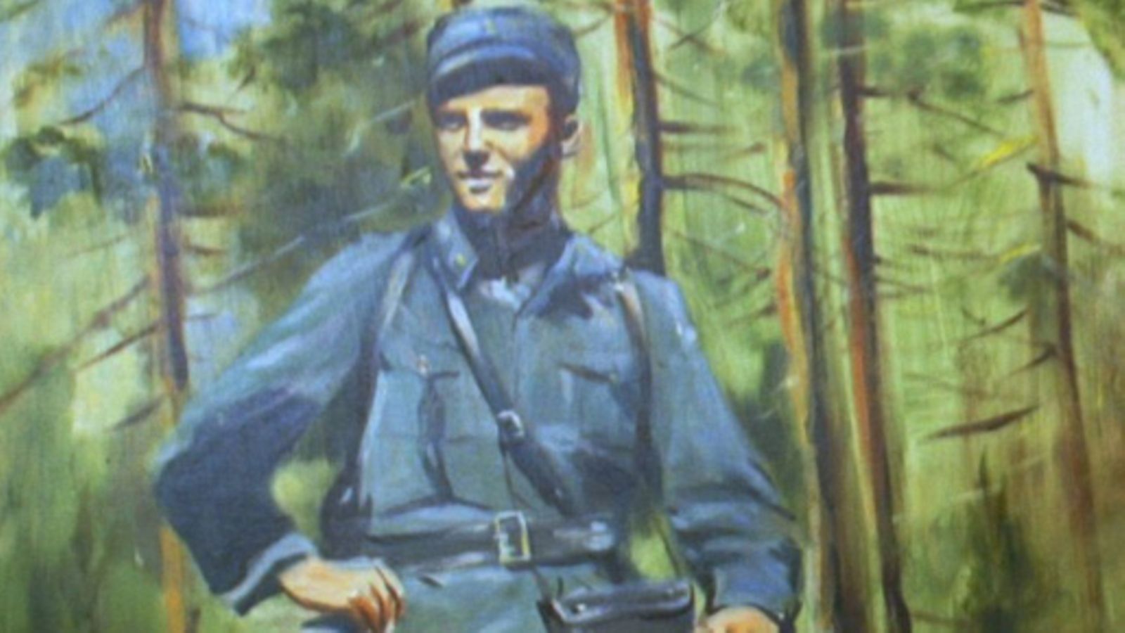 Lauri Törni Markku Waulakorven maalaamassa muotokuvassa. Kuva: Lehtikuva.