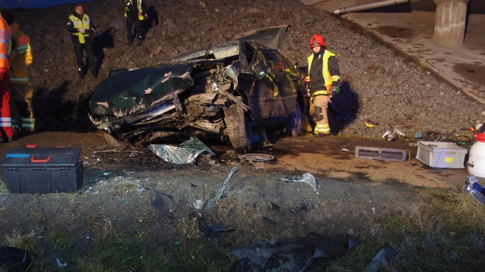 Jämsän jämsä onnettomuus, henkilöauto putosi rampilta pyöräilijän päälle