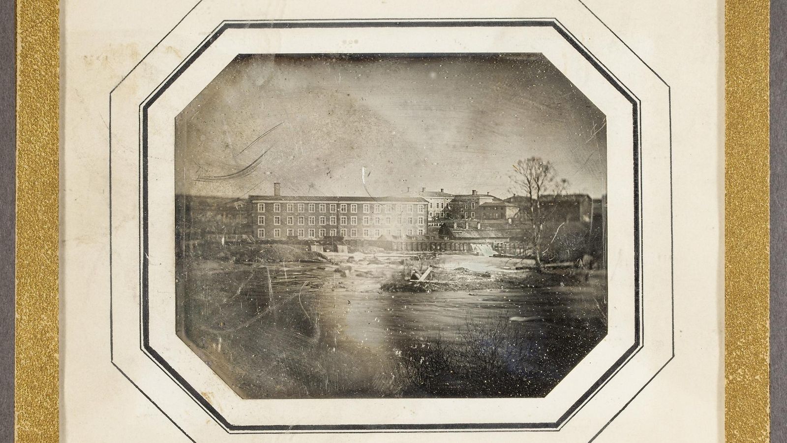 Frenckellin paperitehdas Tampereella. Kuva Fredrik Rehnström, 1847.  (saa käyttää vain kyseisen jutun yhteydessä)