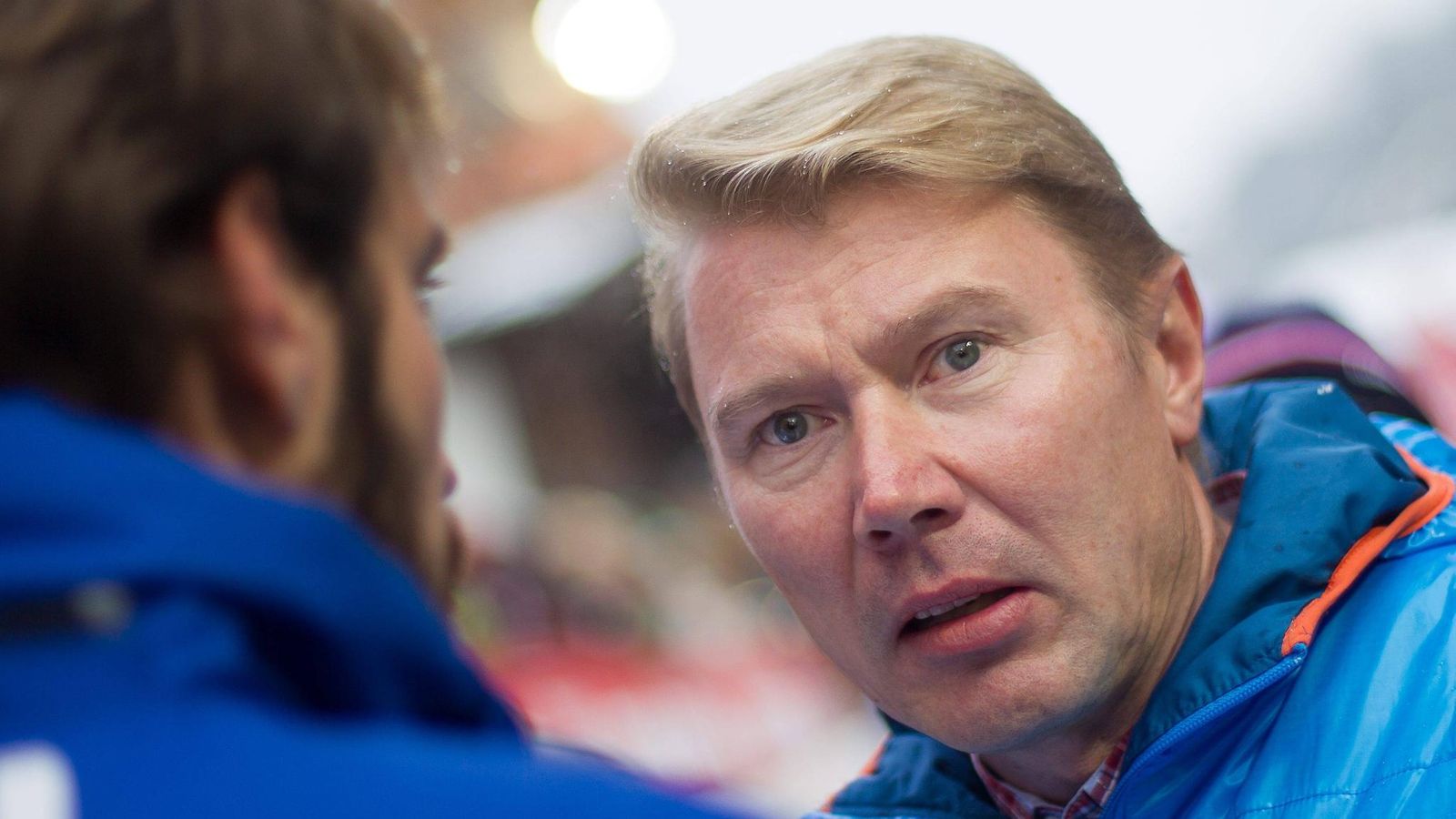 Mika Häkkinen moottorikelkkatapahtumassa.