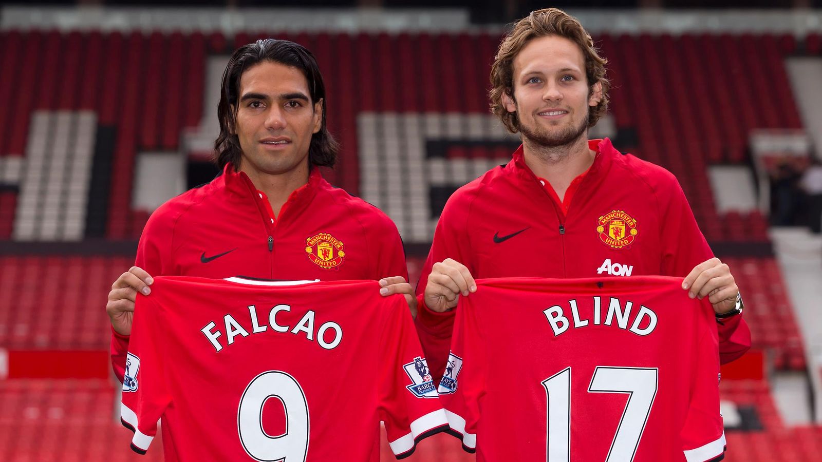 Radamel Falcao ja Daley Blind siirtyivät Manchester Unitediin viime vuonna.