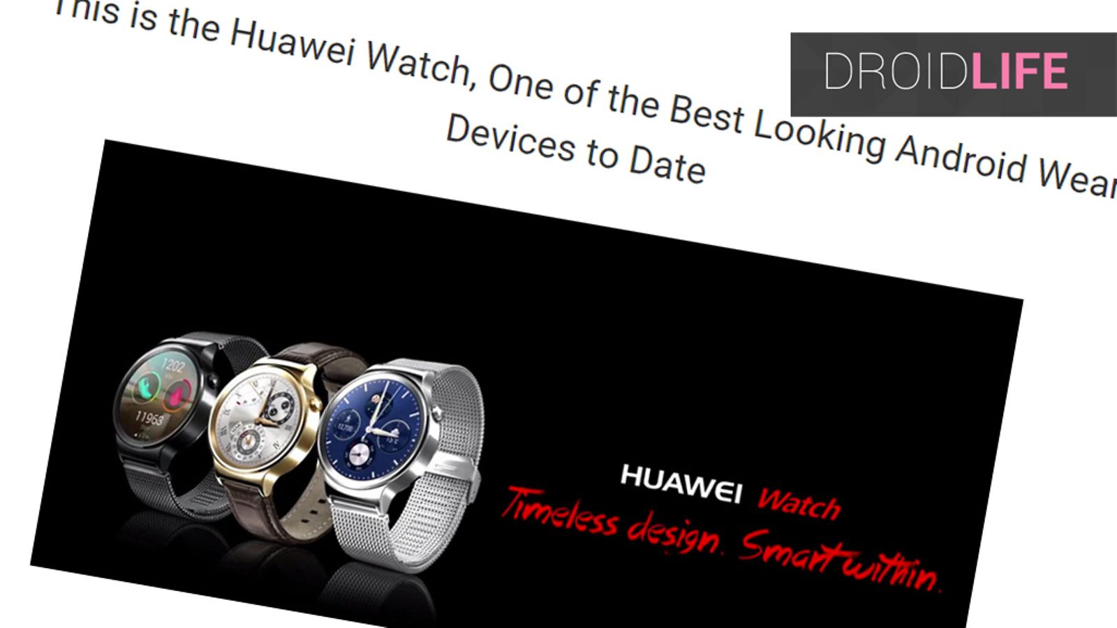 huawei-watch Kuvakaappaus Droid Life -sivustolta