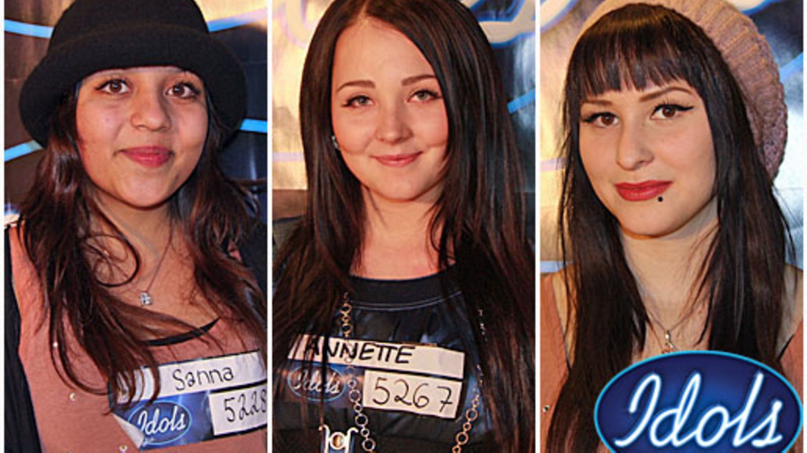 Idolsista tutut kaunottaret Sanna Hovi, Annette Grönstrand ja Anna Paatero osallistuivat Helsingin koelauluihin.