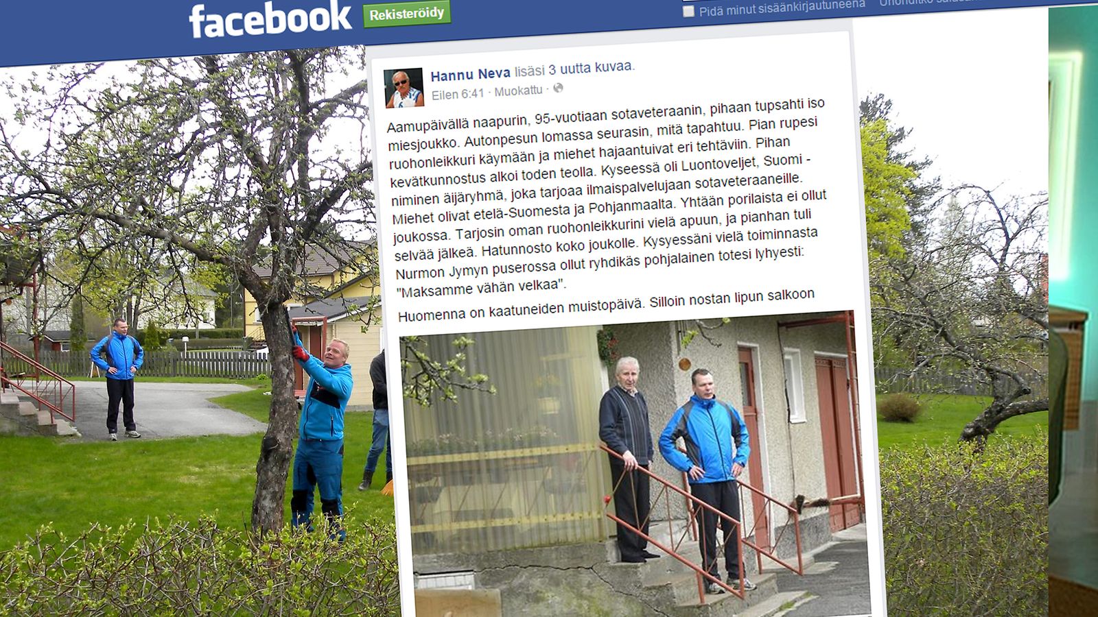 facebook ruutukaappaus  kaatuneiden muistopäivä
