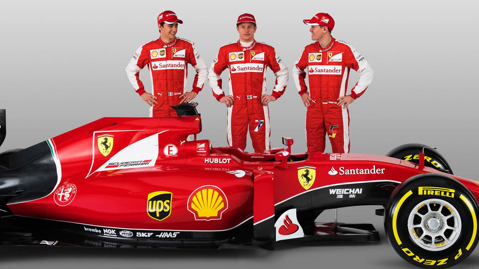 Esteban Gutierrez Kimi Räikkönen Sebastian Vettel