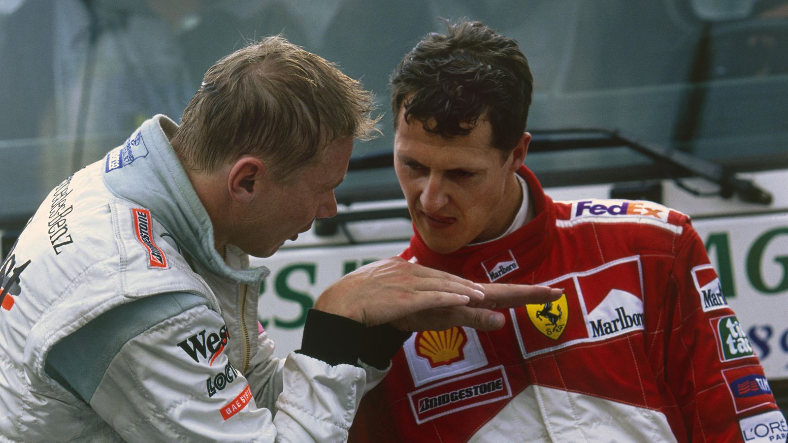 Mika Häkkinen Michael Schumacher tuplaohitus Belgia Spa 2000