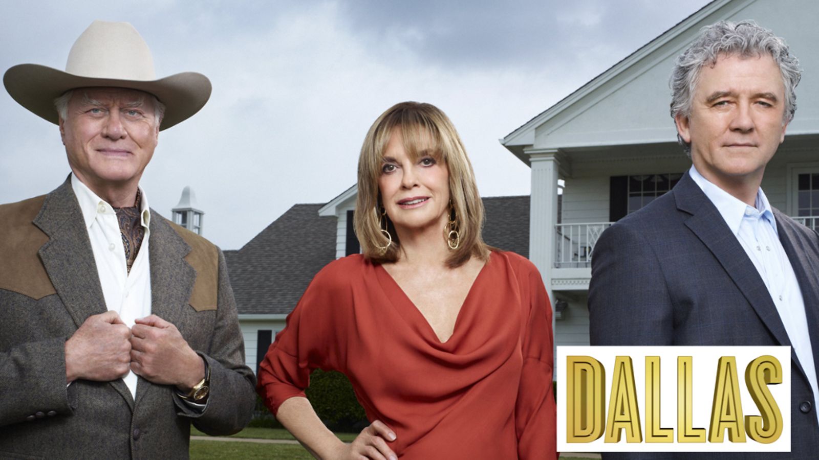 Dallas-tähdet Larry Hagman, Linda Gray ja Patrick Duffy.