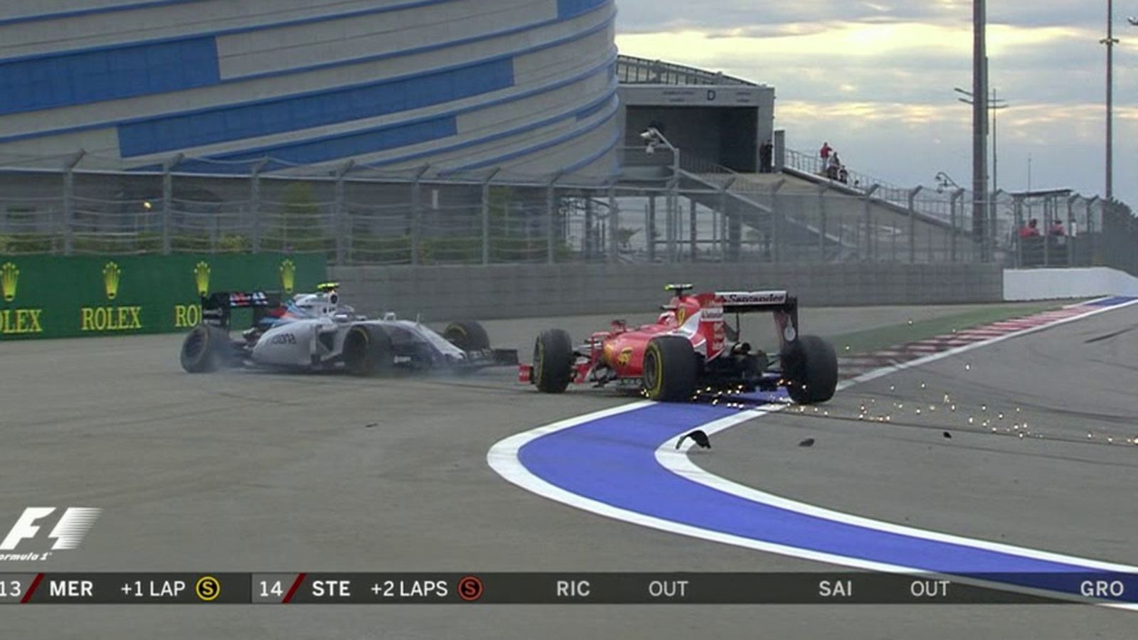 Kimi Räikkönen, Valtteri Bottas, 2015, kolari, Venäjä