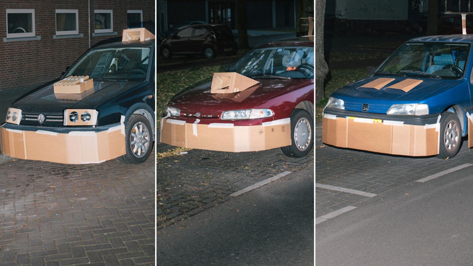 Superautot, kollaasi pahvi tuunaus tuunatut