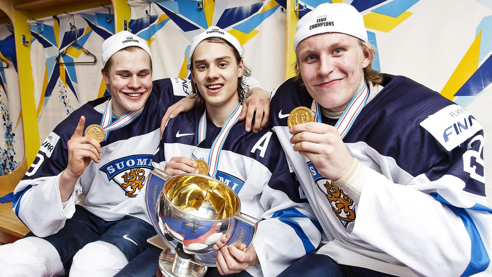 Jesse Puljujärvi, Sebastian Aho, Patrik Laine, 2016