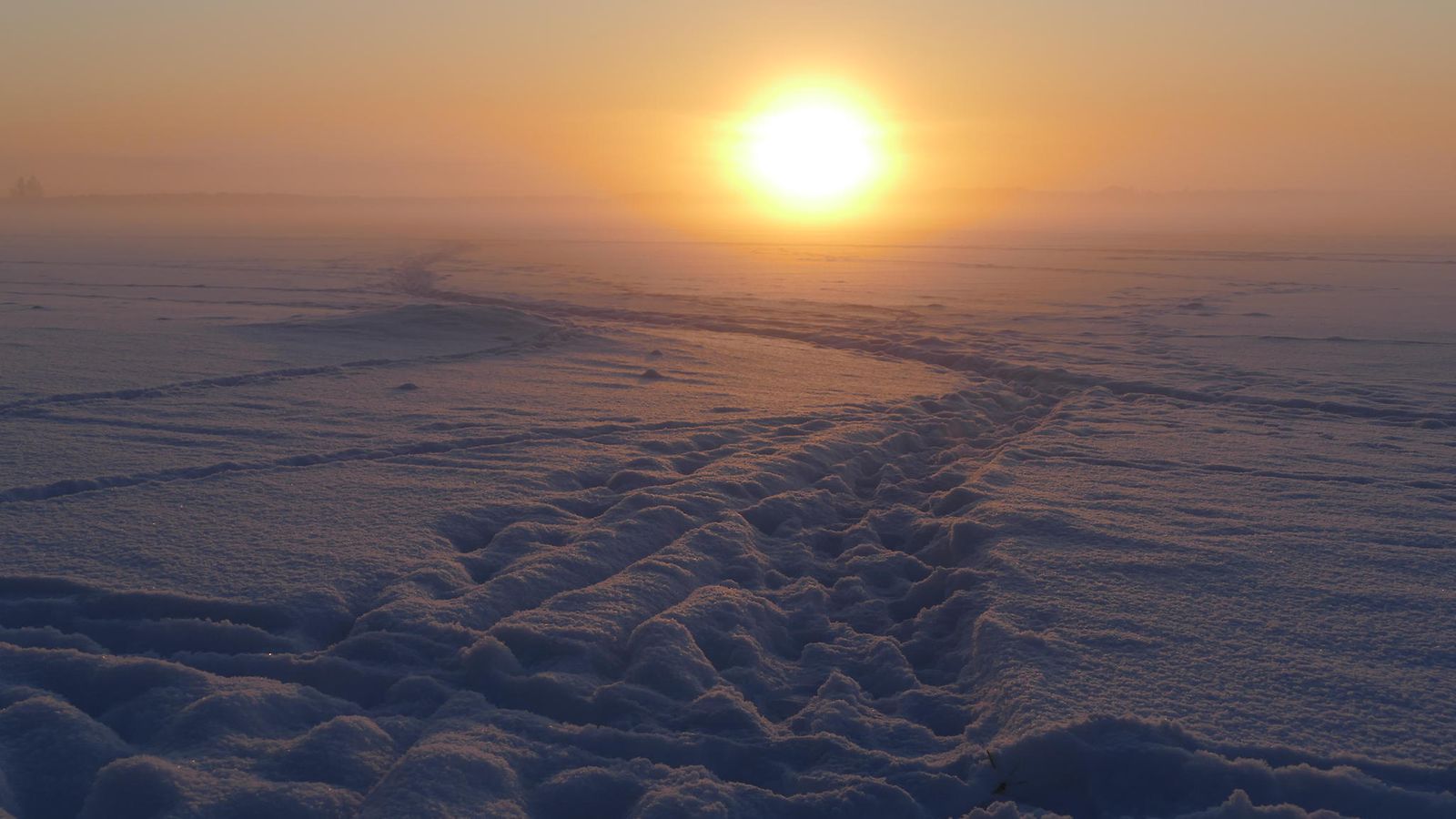 Upea talviaurinko pakkasaamuna tai -iltana