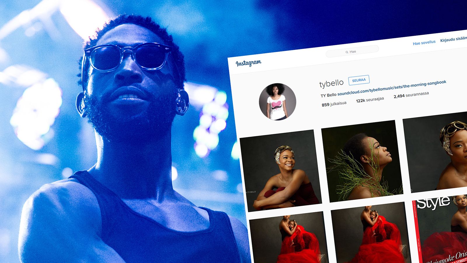 Tinie Tempah, kuvakaappaus Instagramista