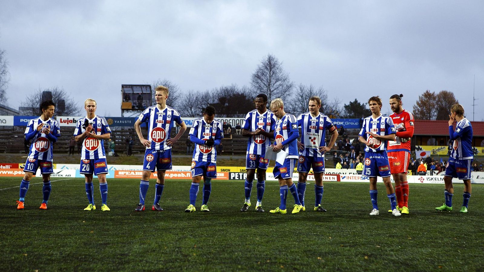 HJK:n miehistöä lokakuussa 2015