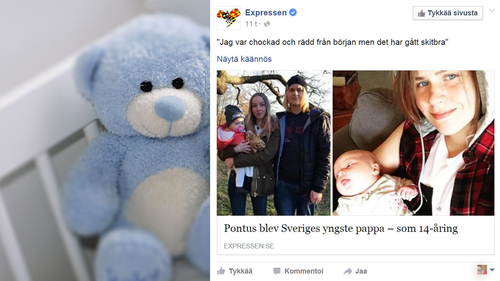 14-vuotias isä