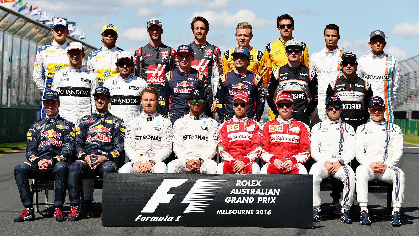 F1 luokkakuva 2016 australia melbourne kuskit
