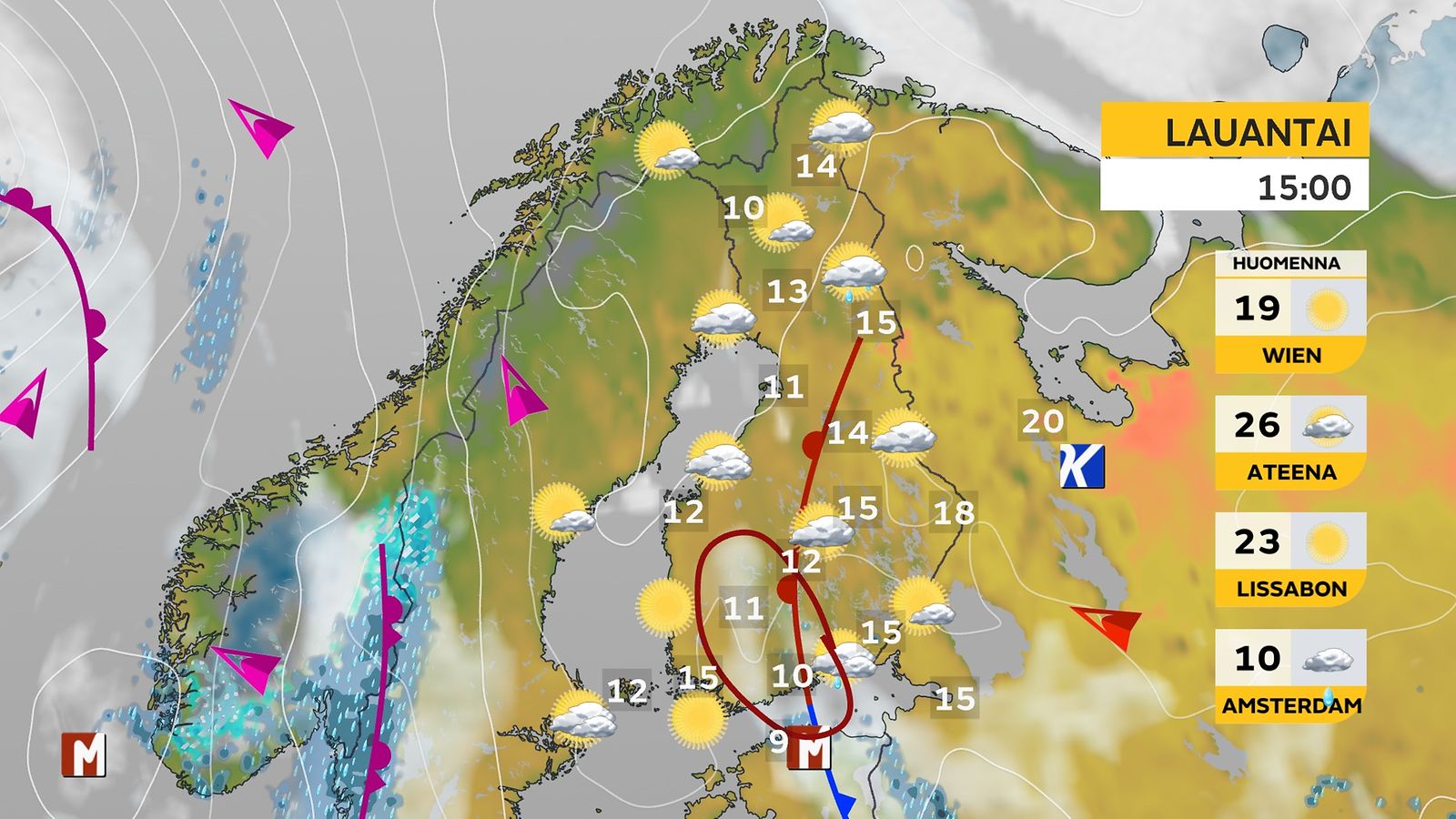 Vappuaaton sääennuste 2016.