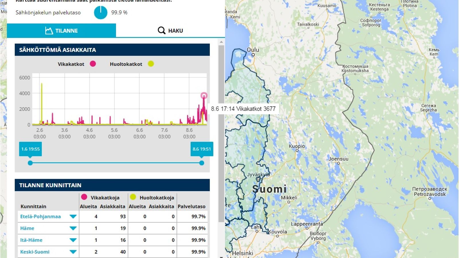 Sähkökatkokartta