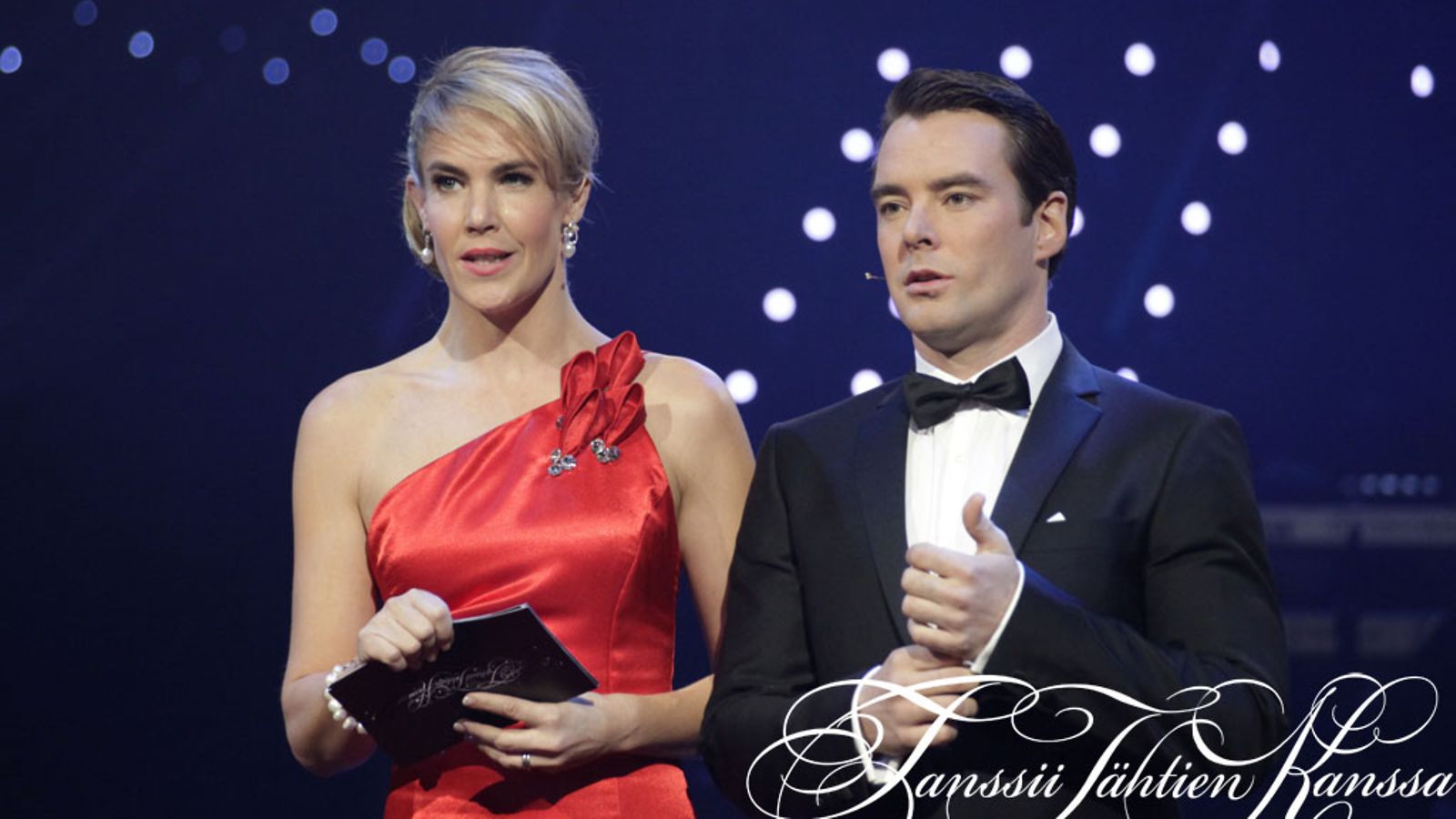 Tanssii Tähtien Kanssa -juontajat Ella Kanninen ja Mikko Leppilampi