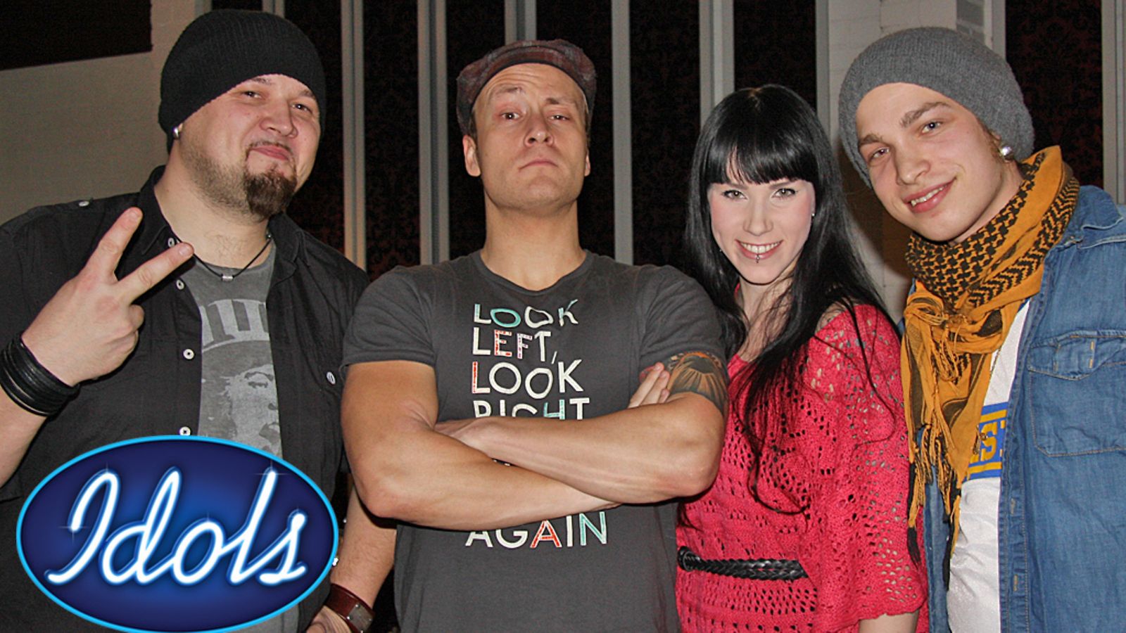 Idolsin All Stars -bändi: Martti Saarinen, Heikki Paasonen, Stina Girs ja Ilpo Kaikkonen.