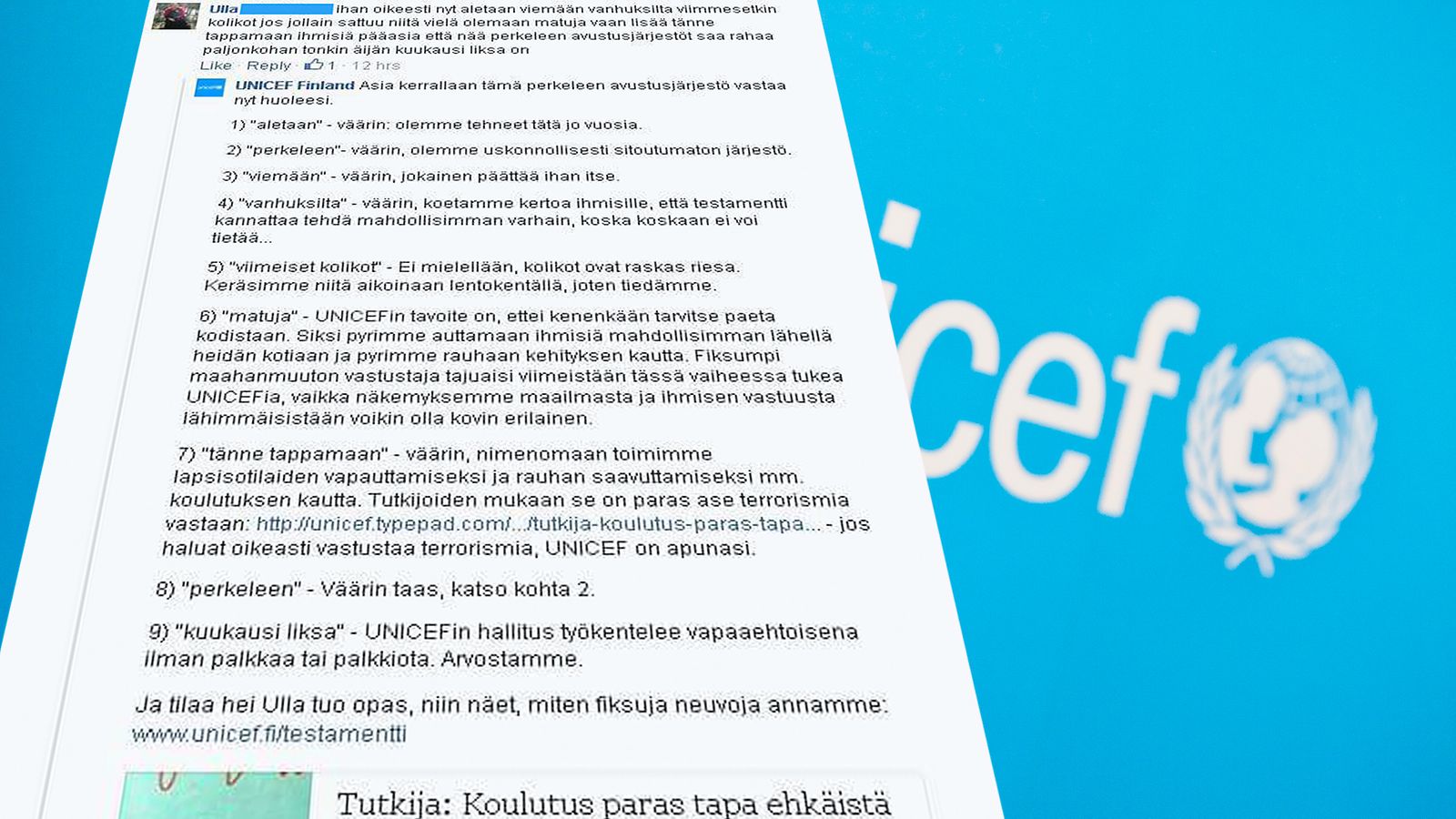 Unicef someraivo