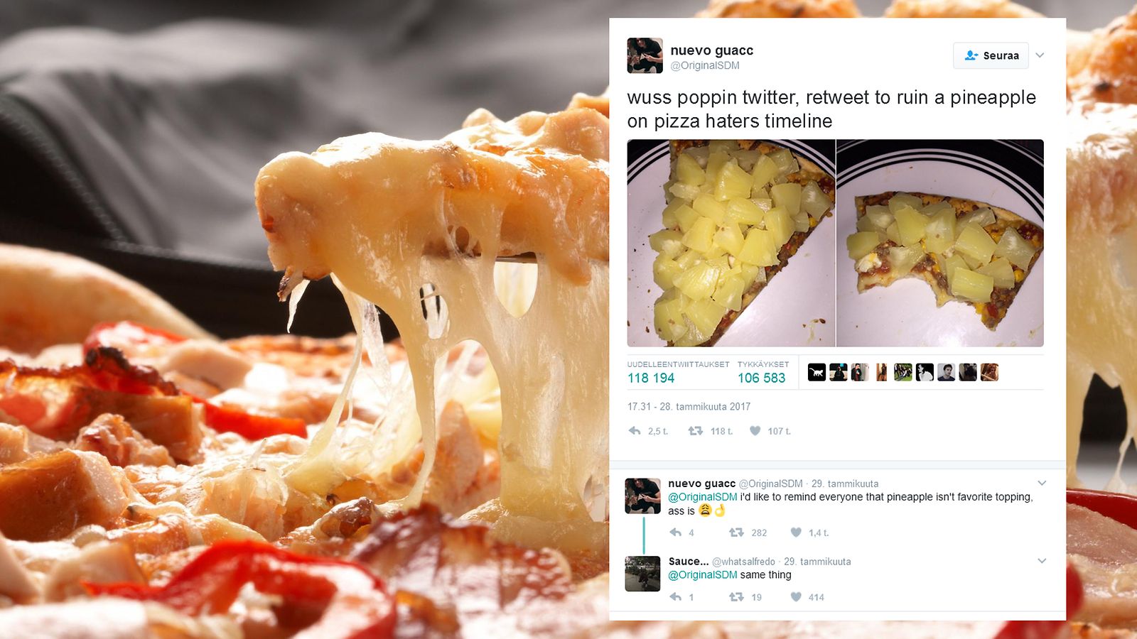 PIzza Ananas Twitter